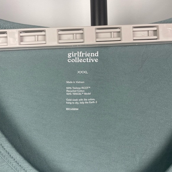 Girlfriend Collective Moonstone Teal Modal Sleep Long Sleeve Top - Picture 3 of 5